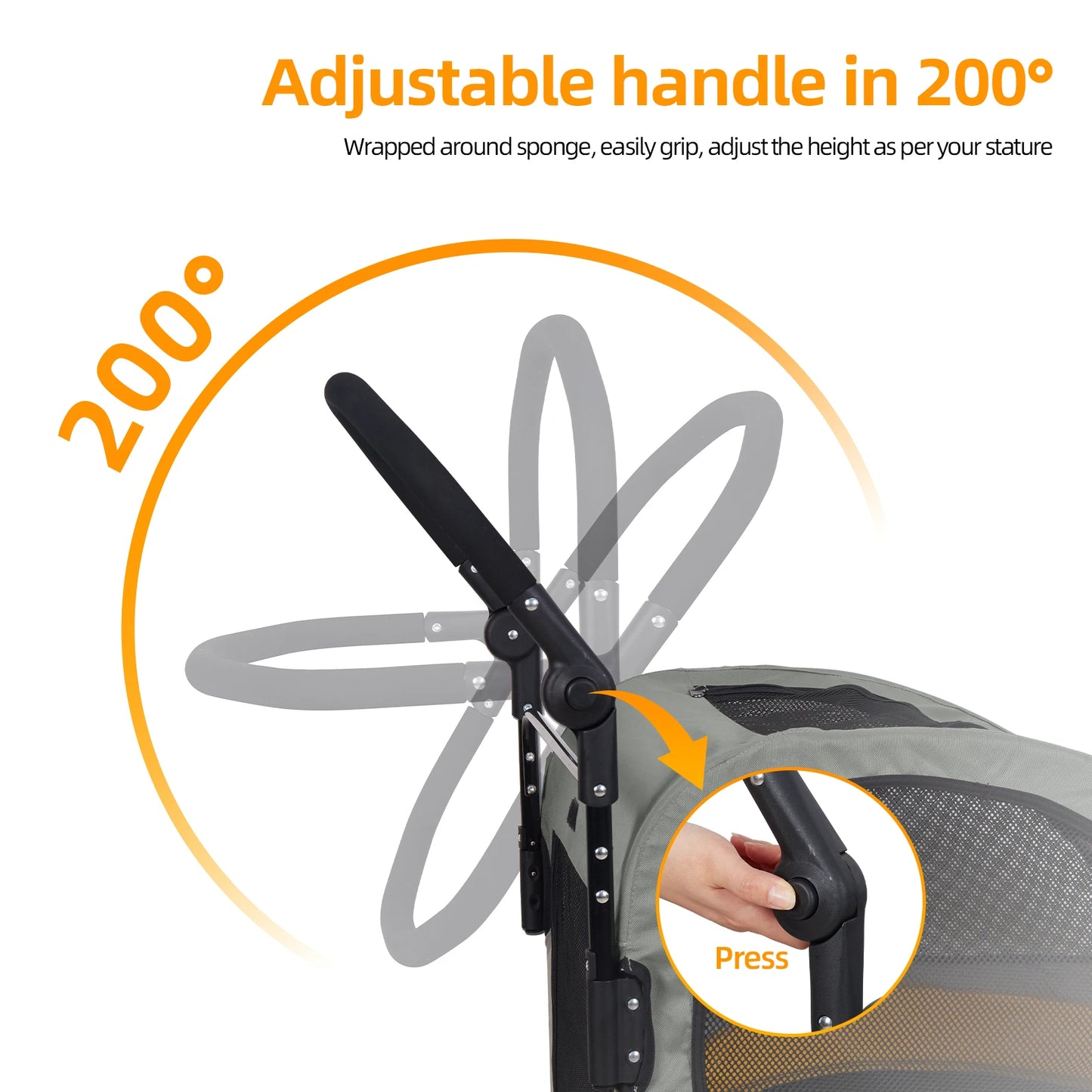 Foldable Portable Dog Stroller Four Wheels Pet Carrier