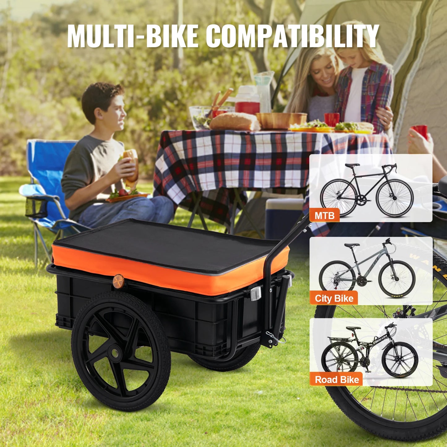 Bike Cargo Trailer 88lb Foldable Wagon