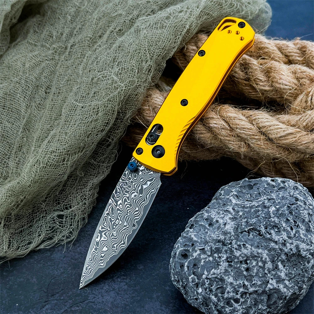 DIY Supplies Folding Pocket Knife Damascus Steel Blade