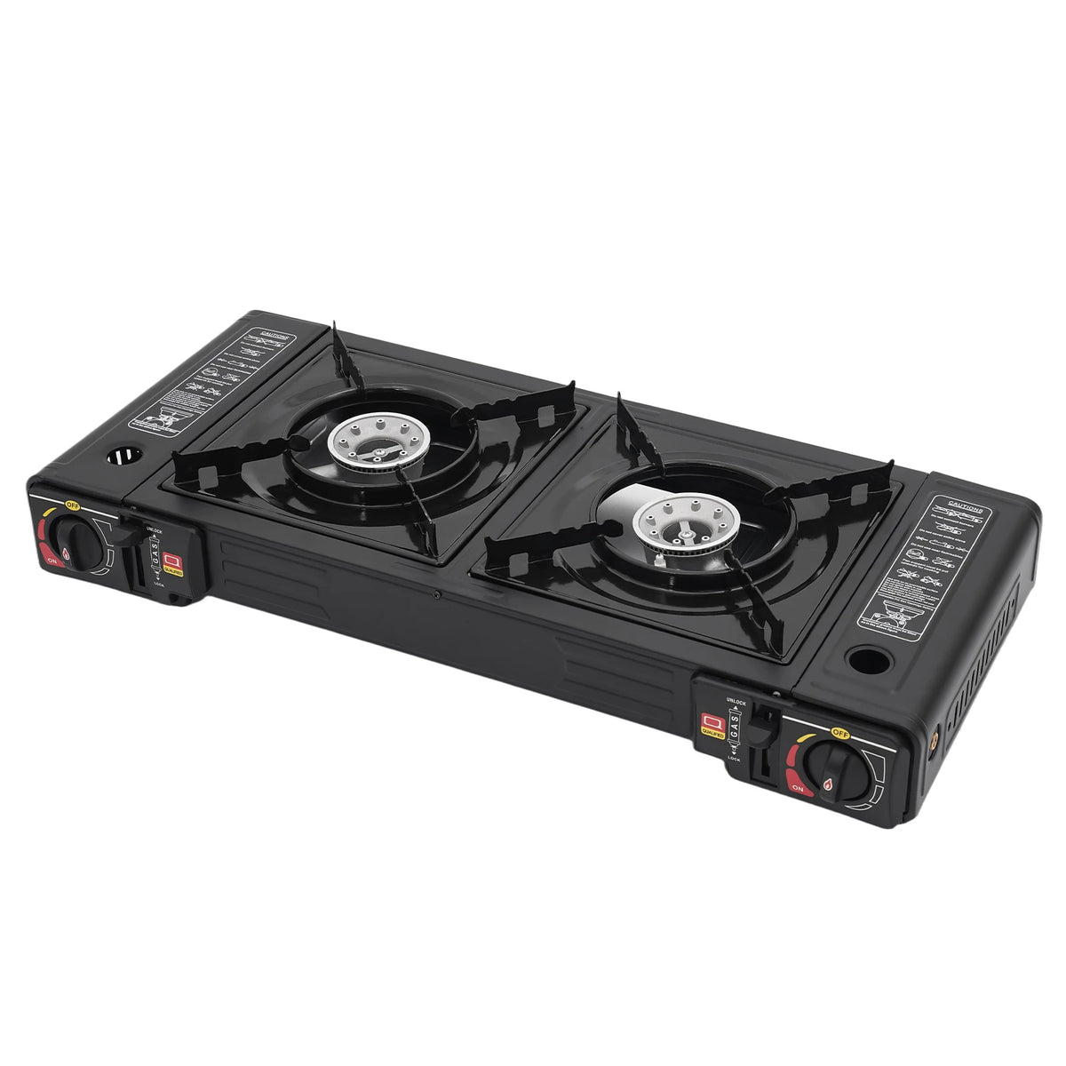 Portable 2 Burner Gas Stove With Piezo Ignition