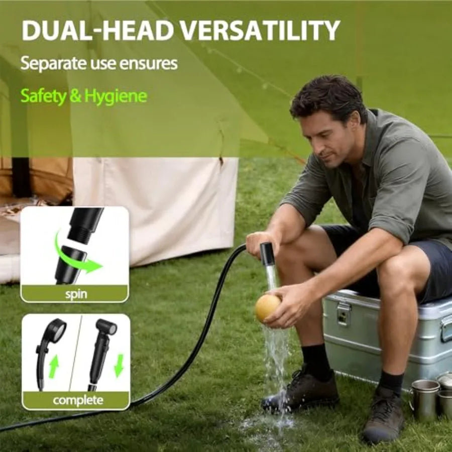Camping Portable Bucket Shower With 5 Gallon Water Tank