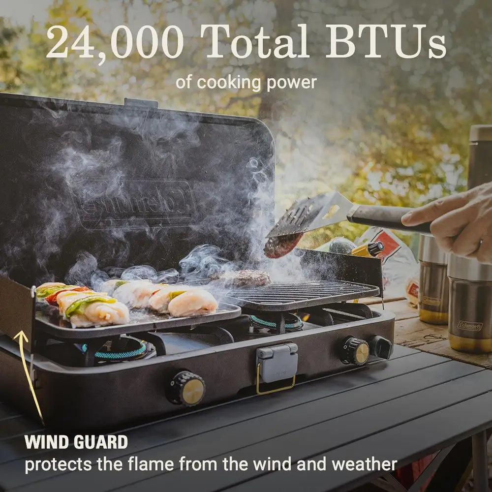 YTYIN 3in1 Propane Camping Stove Grill Griddle