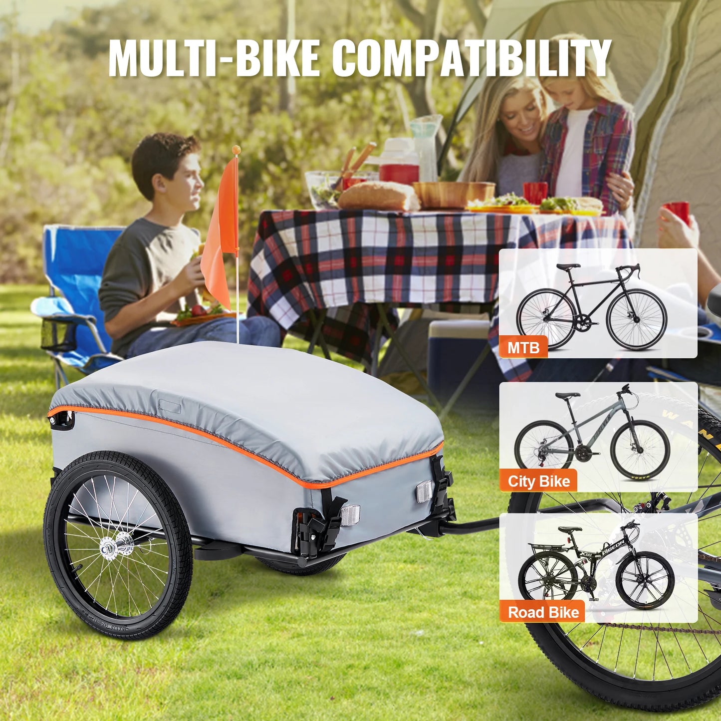 SucceBuy 100Lbs Foldable Bike Cargo Trailer
