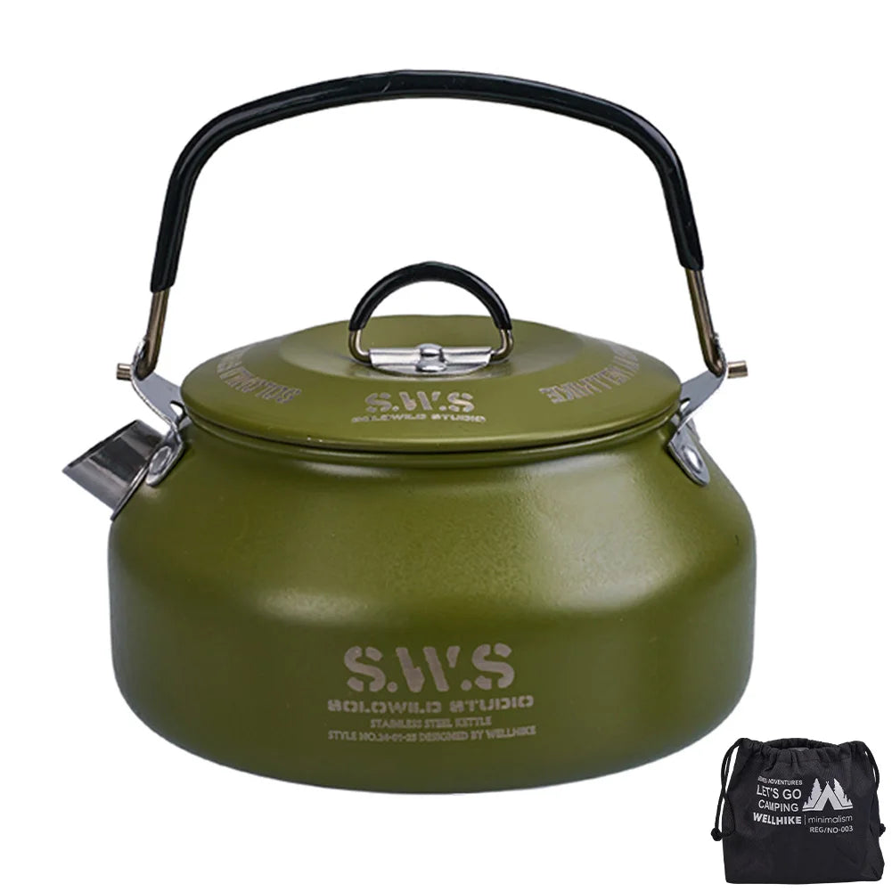 Ultralight Stainless Steel Hiking Kettle for Outdoor Camping