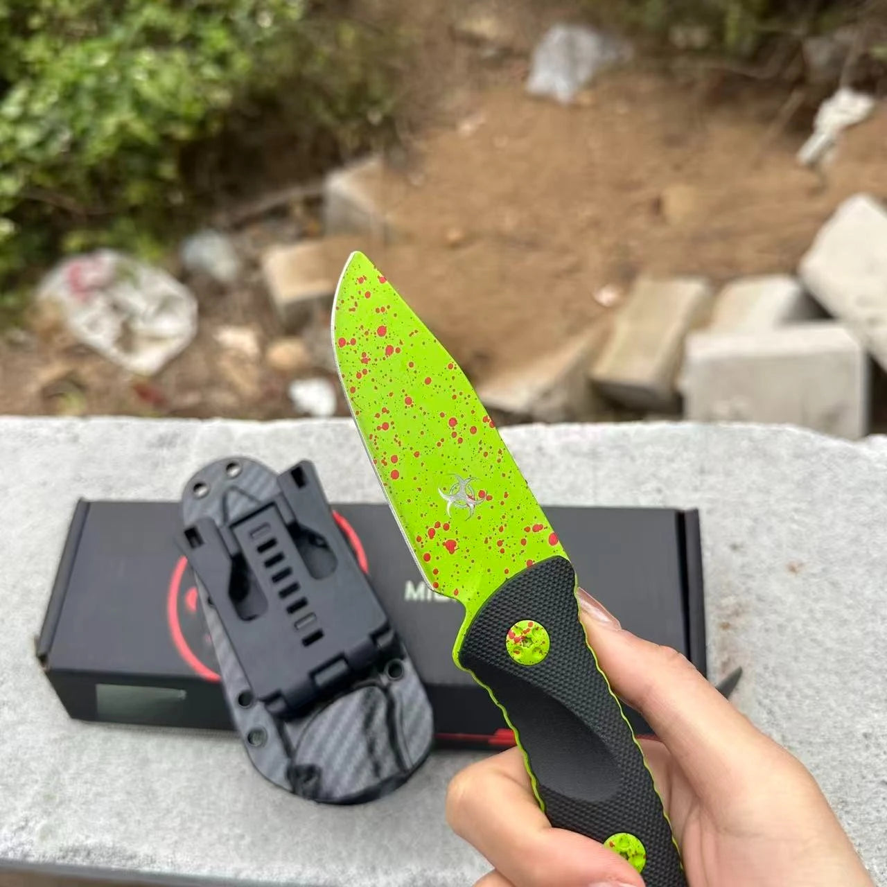 DIY Supplies Fixed Blade Knife 7Cr13Mov Steel Nylon Handle