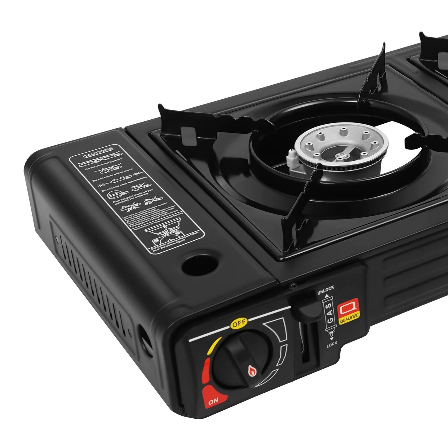 Portable Dual Fuel Camp Stove With Piezo Ignition Griddle