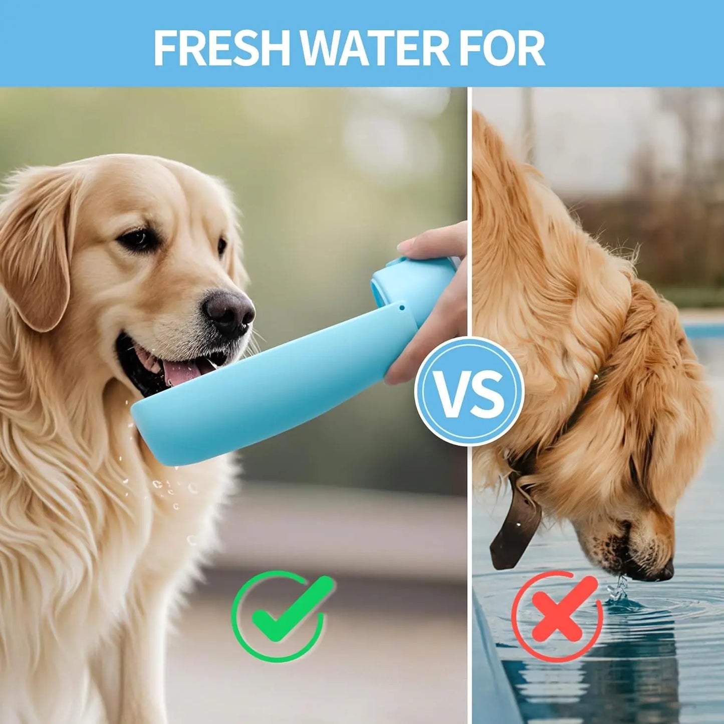 Leak Proof Dog Water Bottle Dispenser 19oz Portable BPA Free