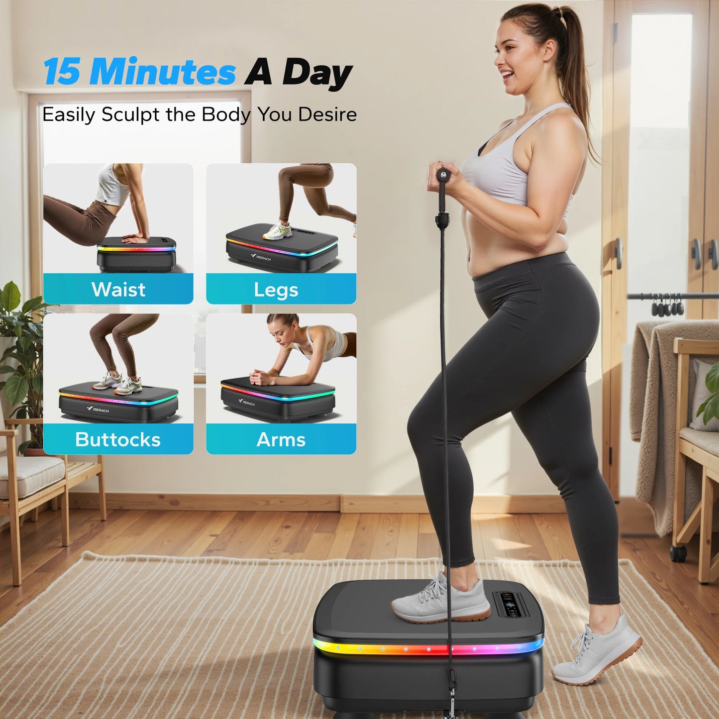 Merach Vibration Plate Exercise Machine With Whole Body