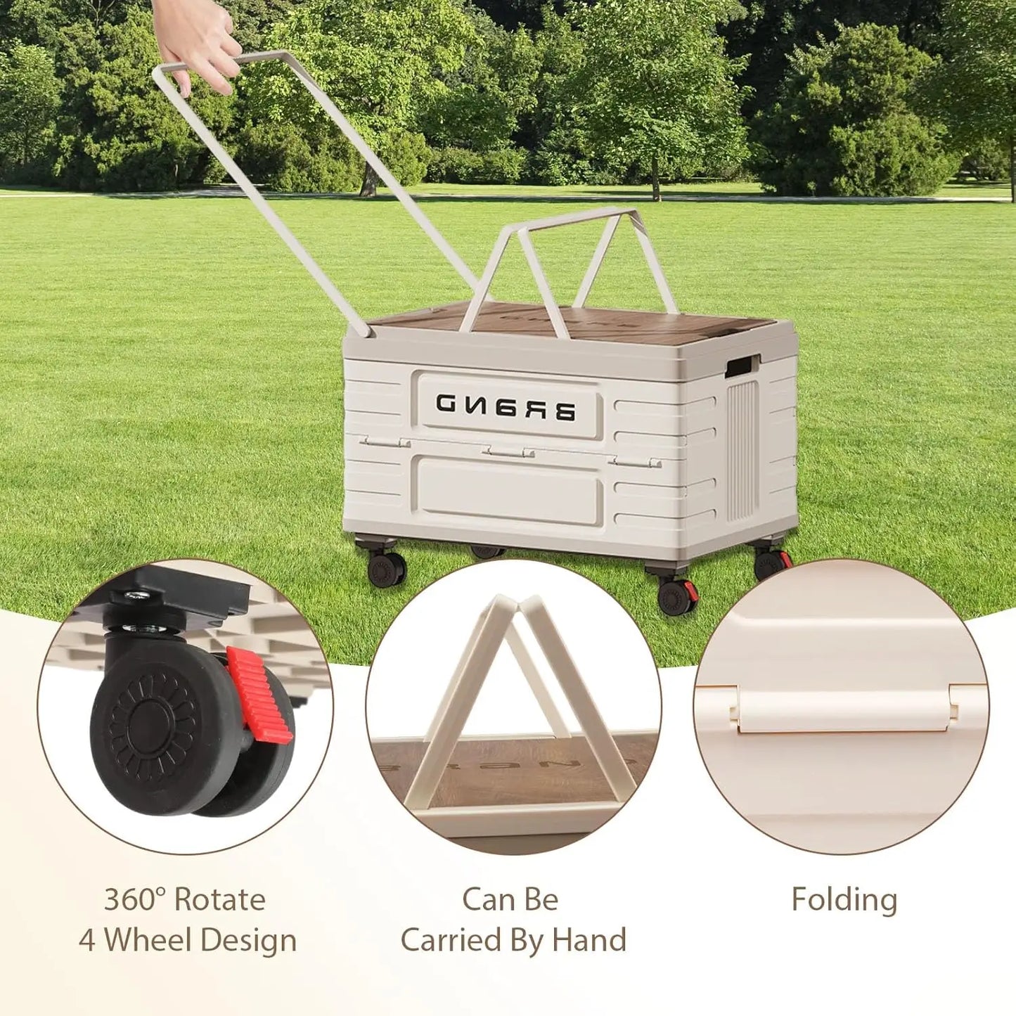 360 Degree Rotating Foldable Storage Cart Heavy Duty Mobile