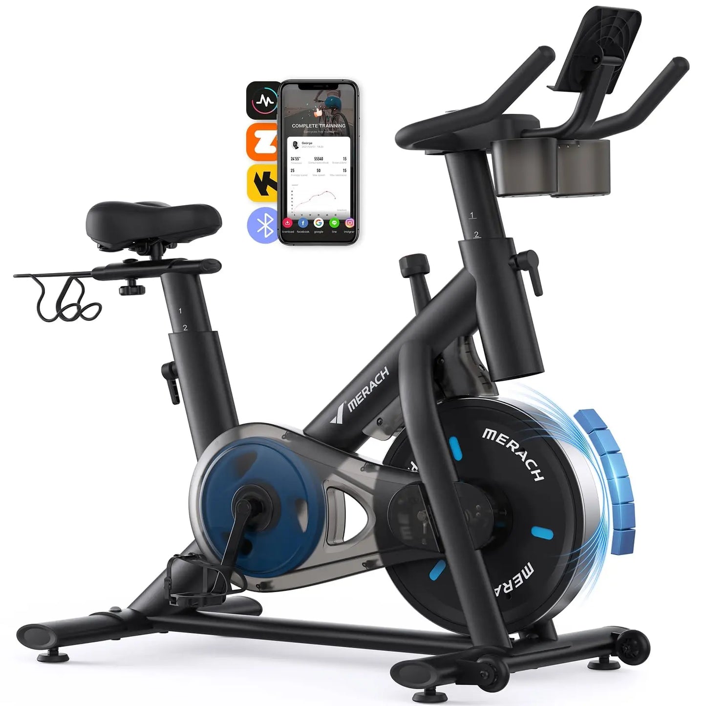 MERACH Brake Pad Magnetic Indoor Cycling Bike With App
