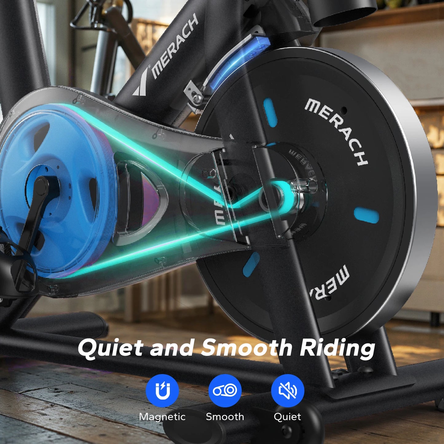 MERACH Brake Pad Magnetic Indoor Cycling Bike With App