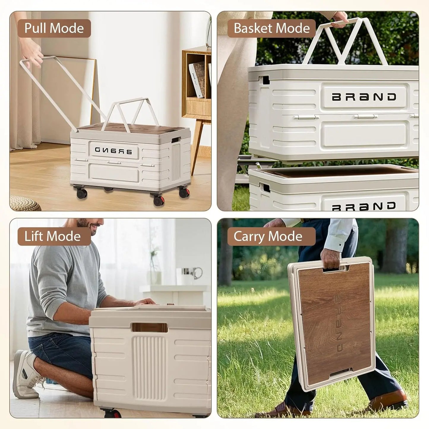360 Degree Rotating Foldable Storage Cart Heavy Duty Mobile