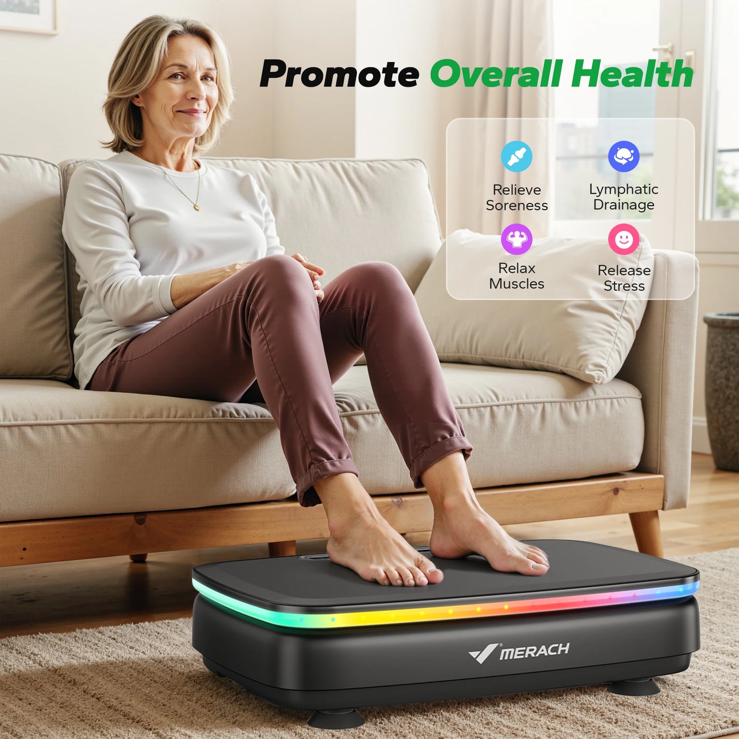 Merach Vibration Plate Exercise Machine With Whole Body