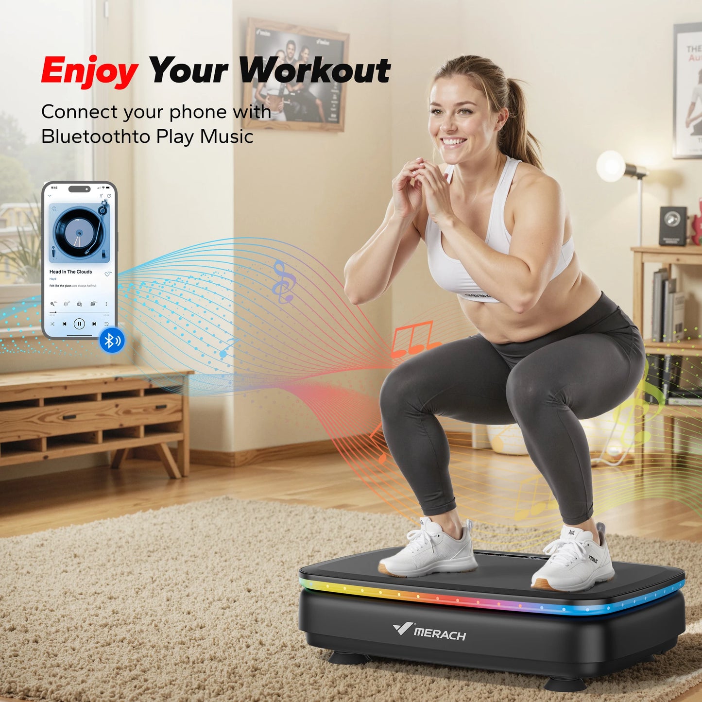 Merach Vibration Plate Exercise Machine With Whole Body