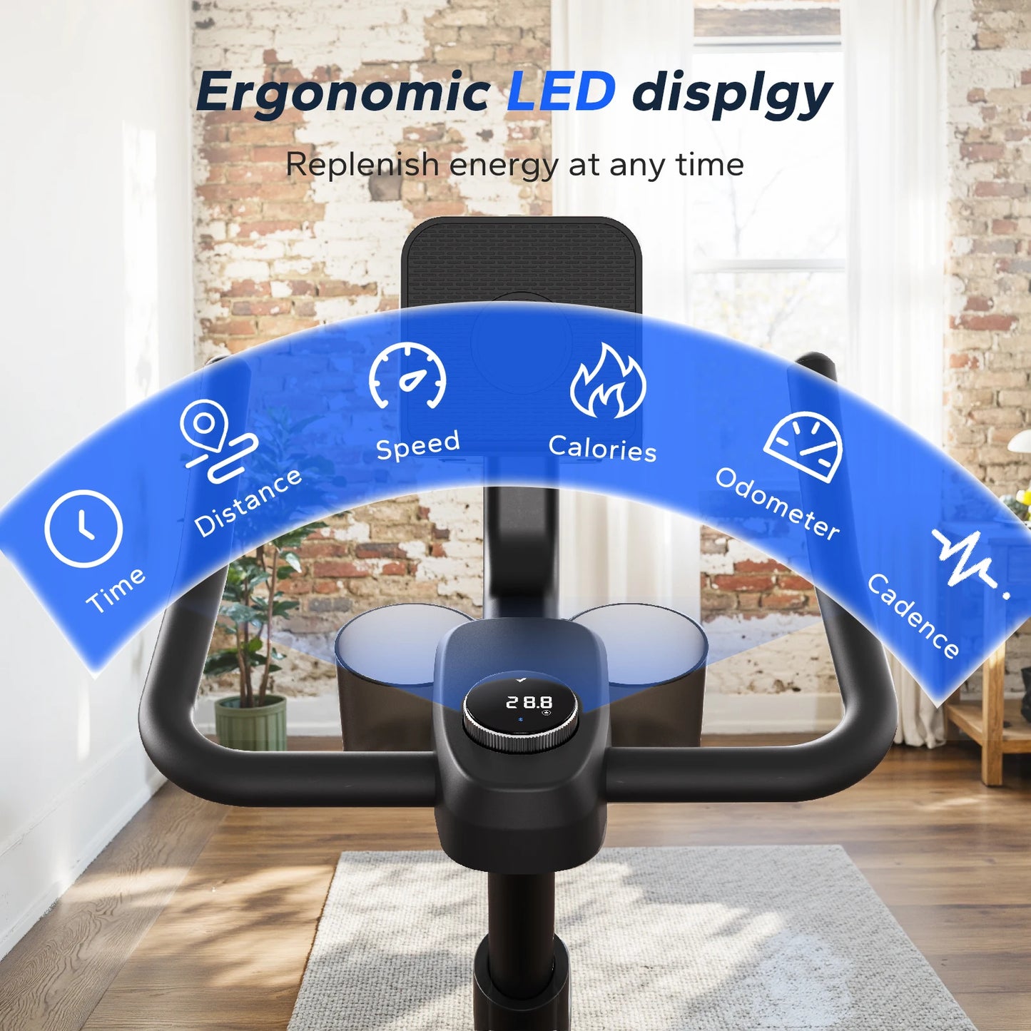MERACH Brake Pad Magnetic Indoor Cycling Bike With App