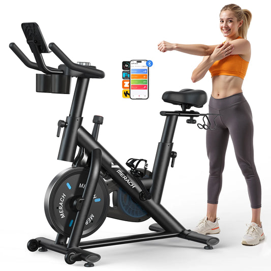 MERACH Brake Pad Magnetic Indoor Cycling Bike With App