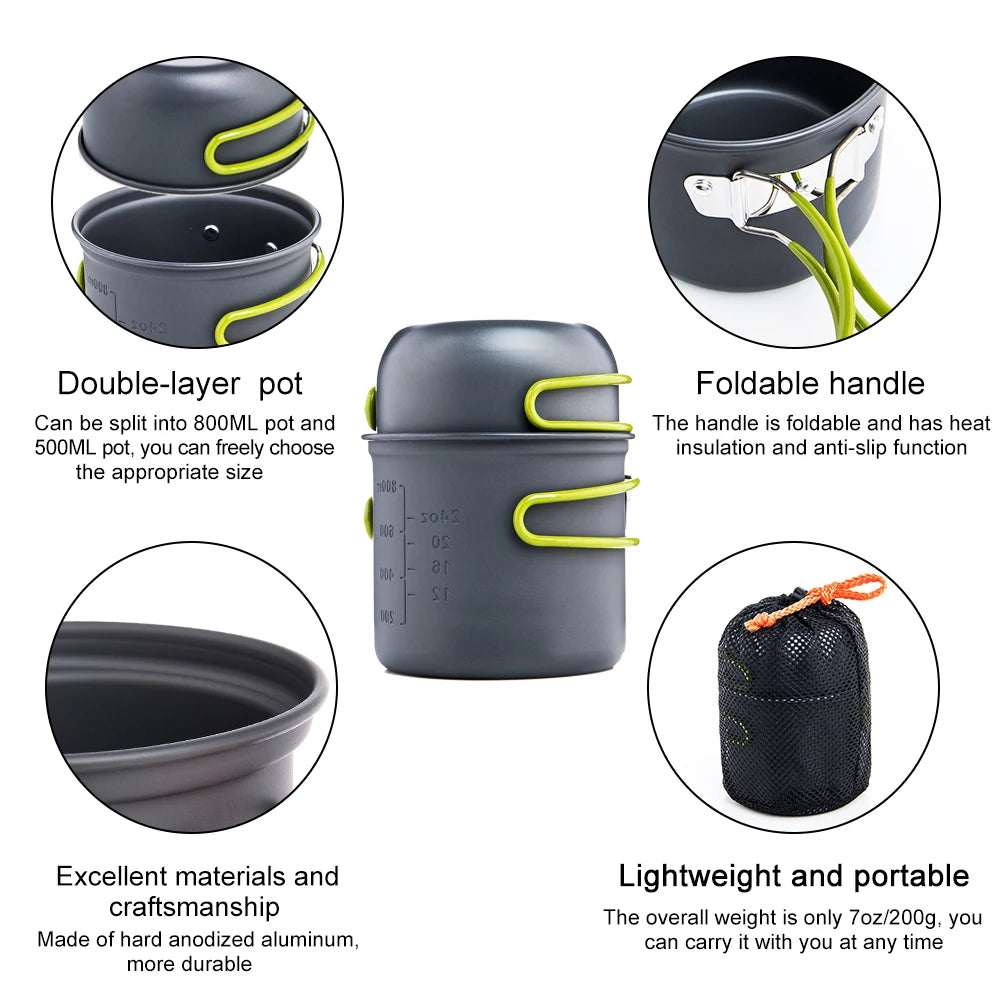 Widesea Ultralight Camping Cookware Pot Set for Travel