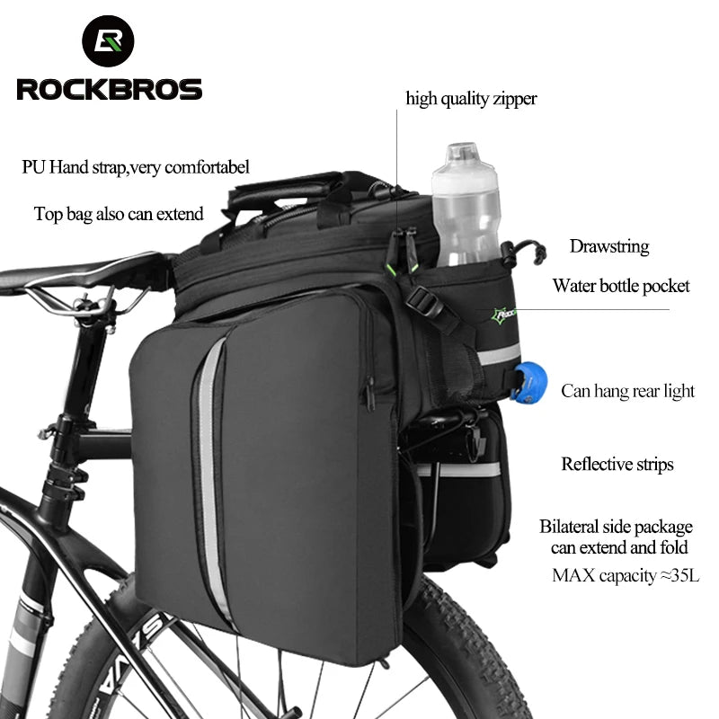 ROCKBROS 3 In 1 Bike Pannier Trunk Bag Waterproof