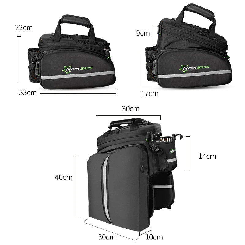 ROCKBROS 3 In 1 Bike Pannier Trunk Bag Waterproof