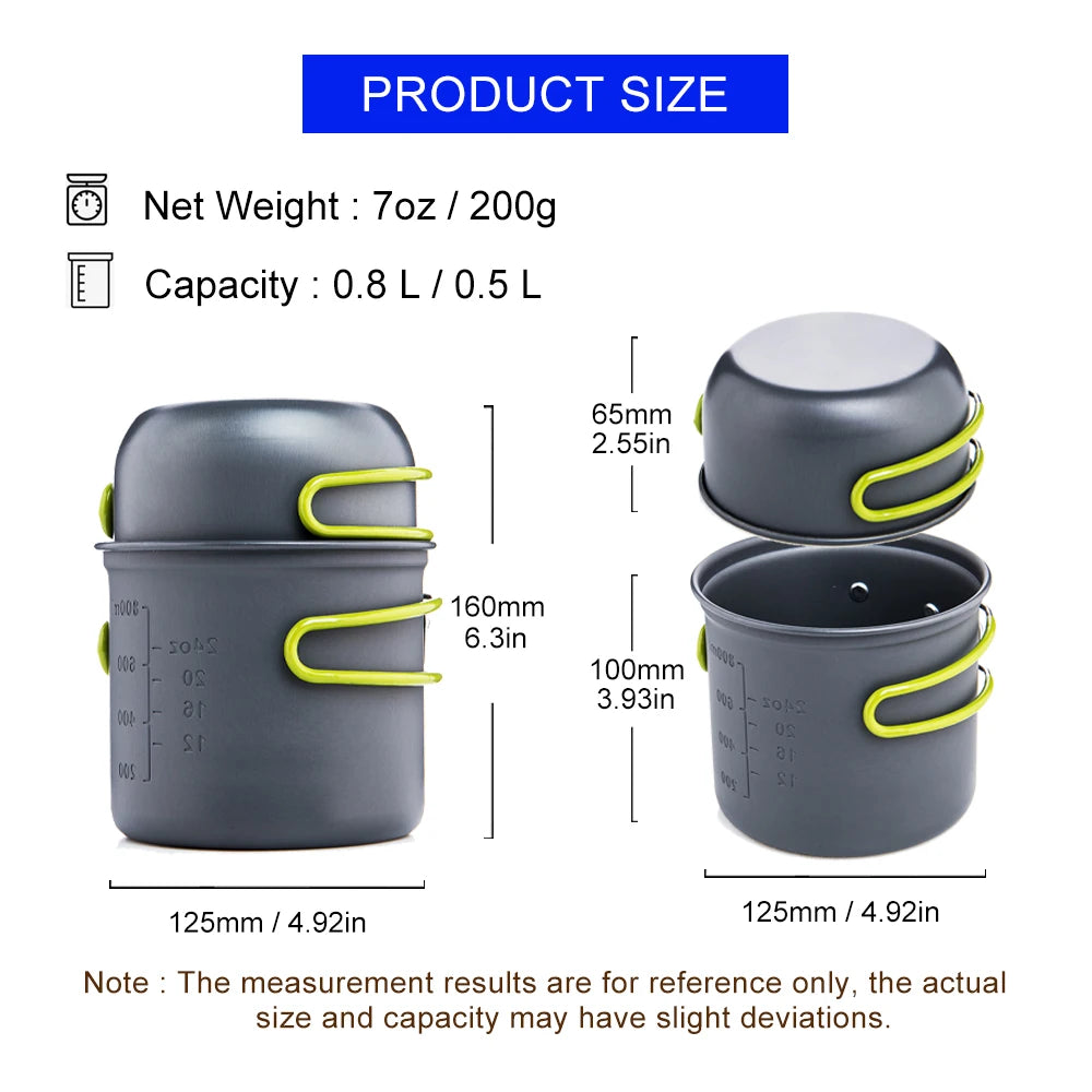 Widesea Ultralight Camping Cookware Pot Set for Travel