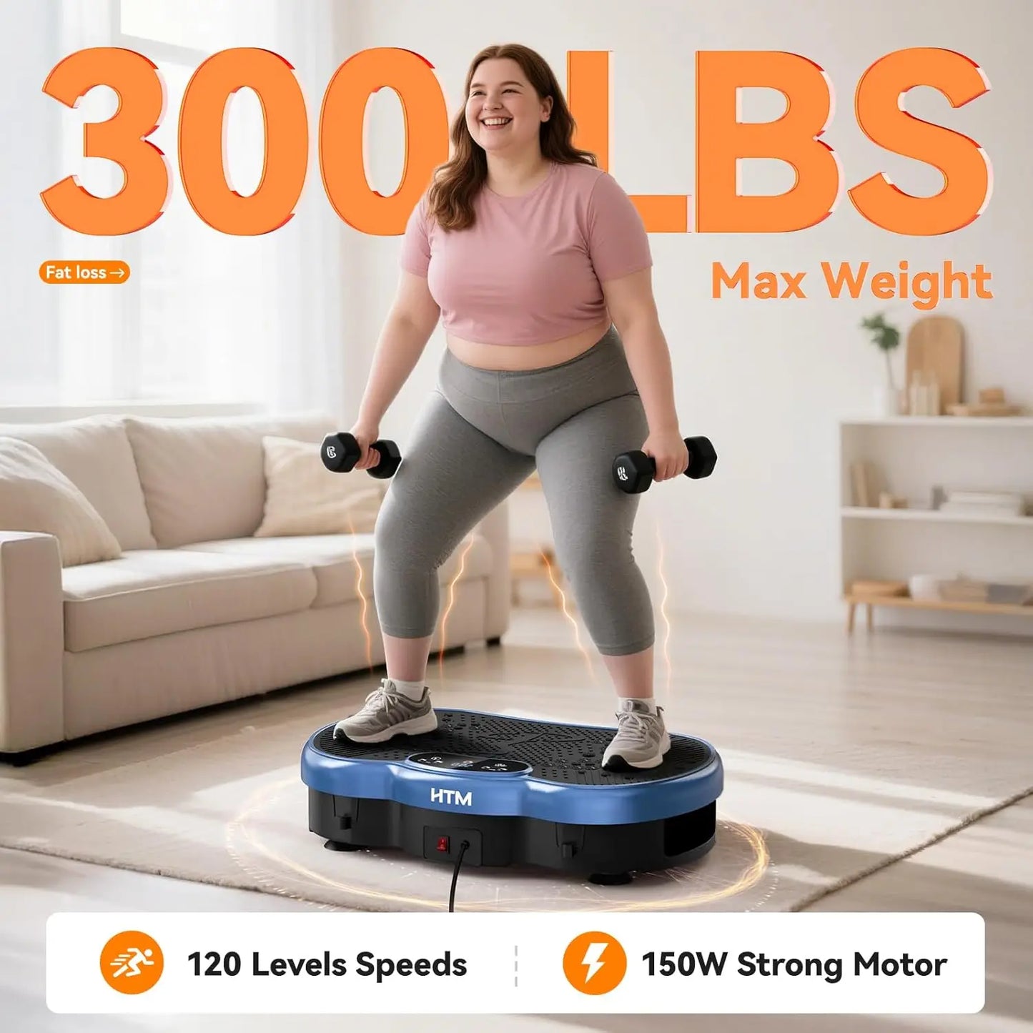 HTM Fitness Vibration Plate Calorie Tracking Body Plate
