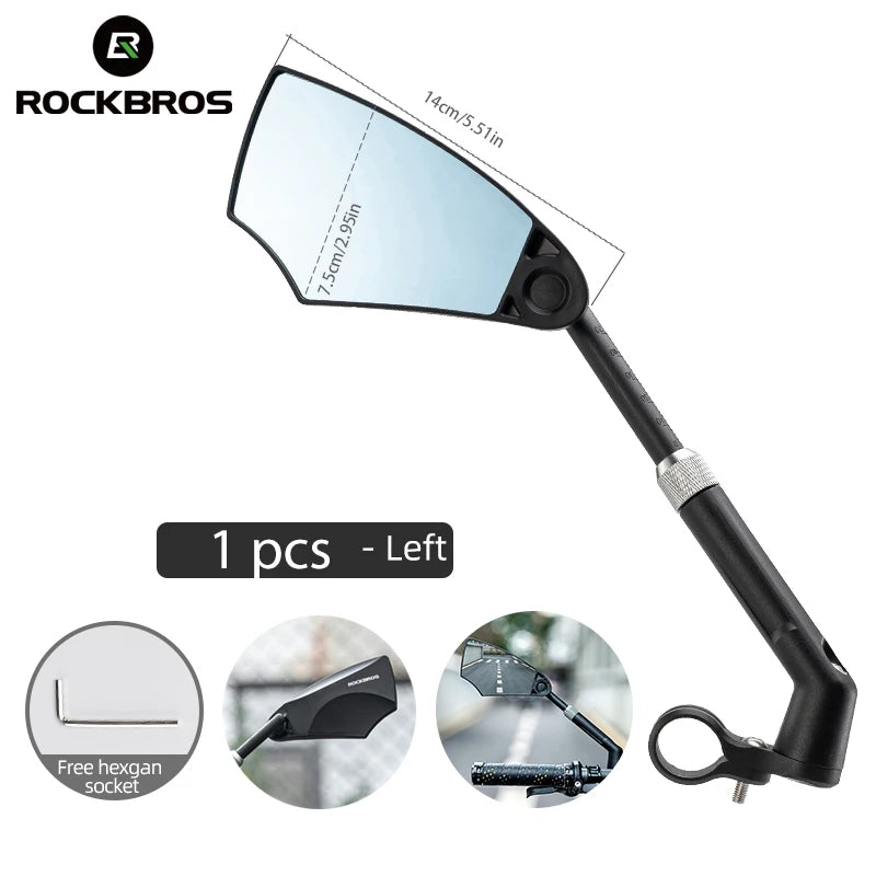 ROCKBROS Adjustable Handlebar Rear View Mirror For Bikes Scooters