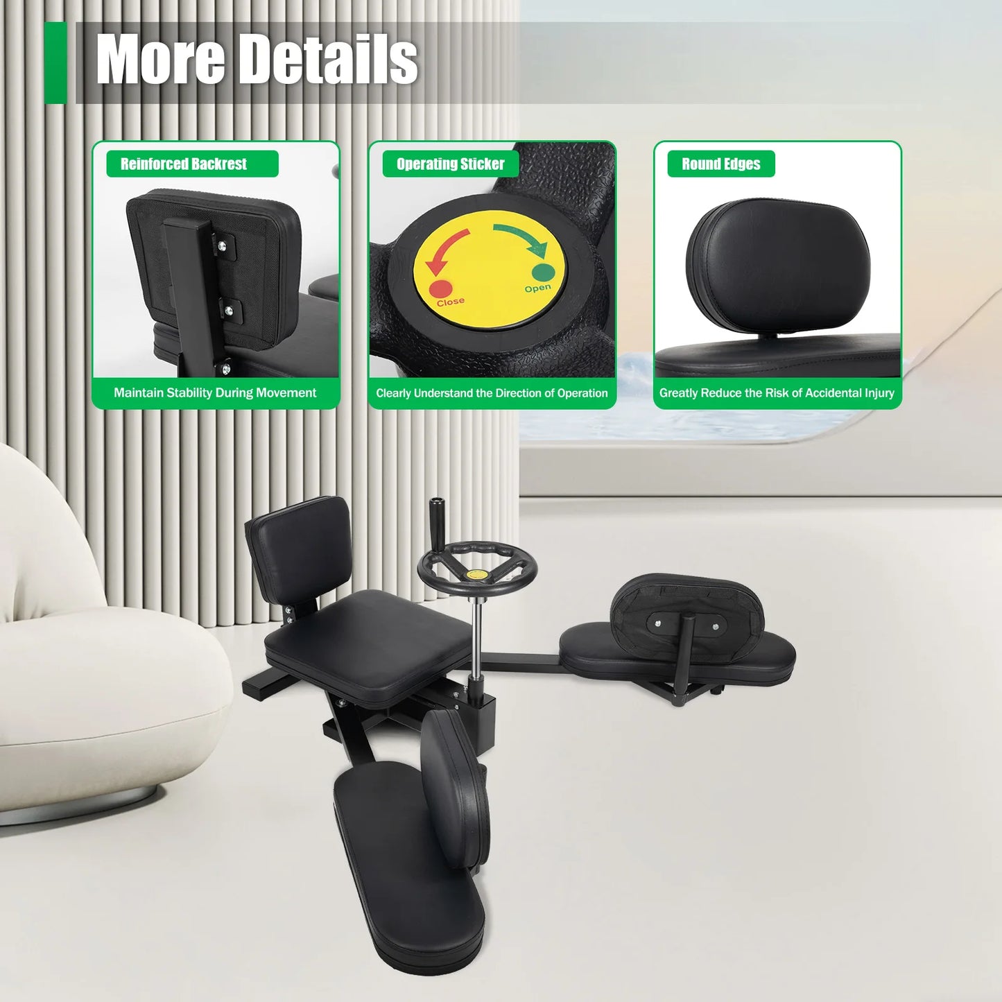 Leg Stretcher Machine 180 Degree Split Trainer Backrest