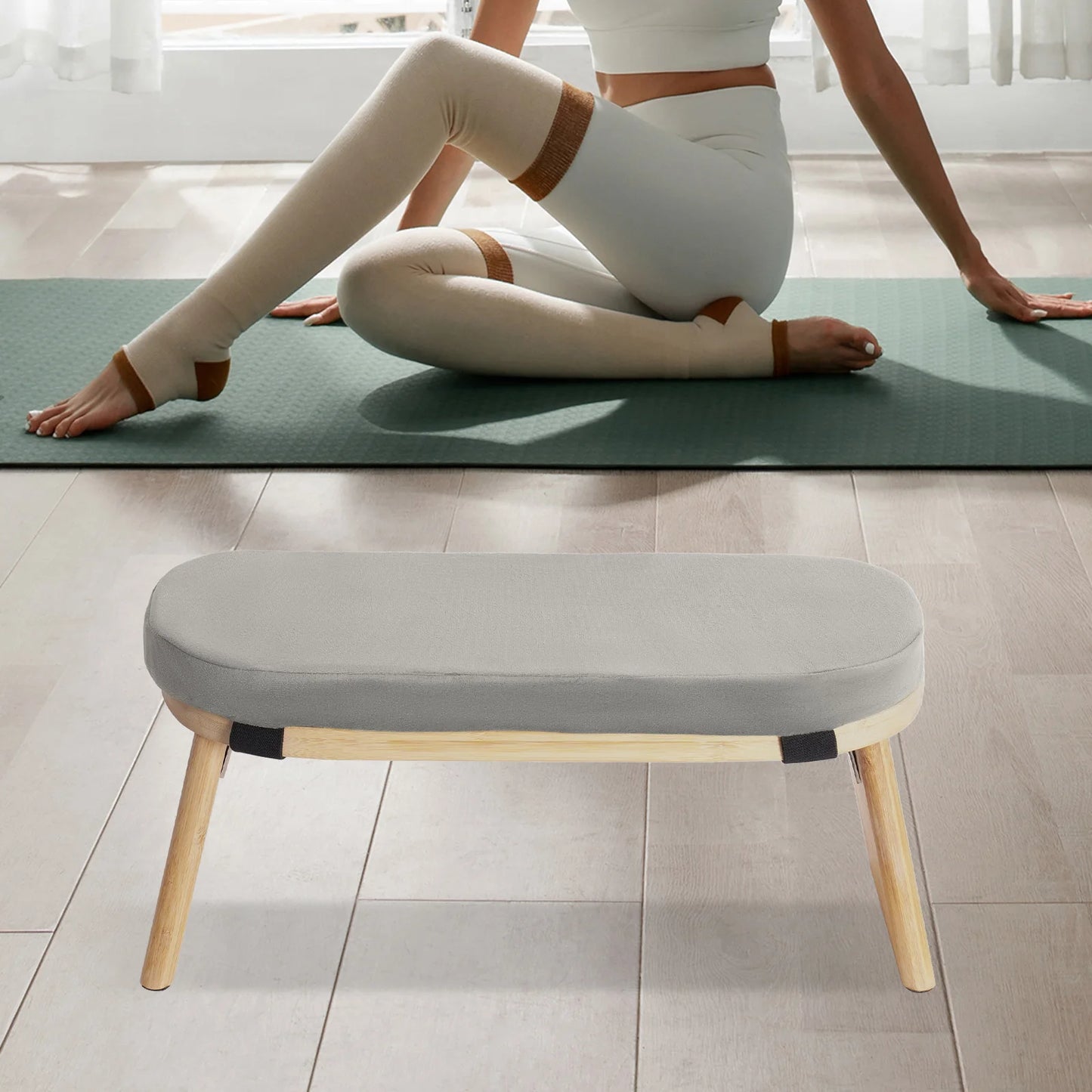 Bymaocar Foldable Meditation Bench For Kneeling Prayer Yoga