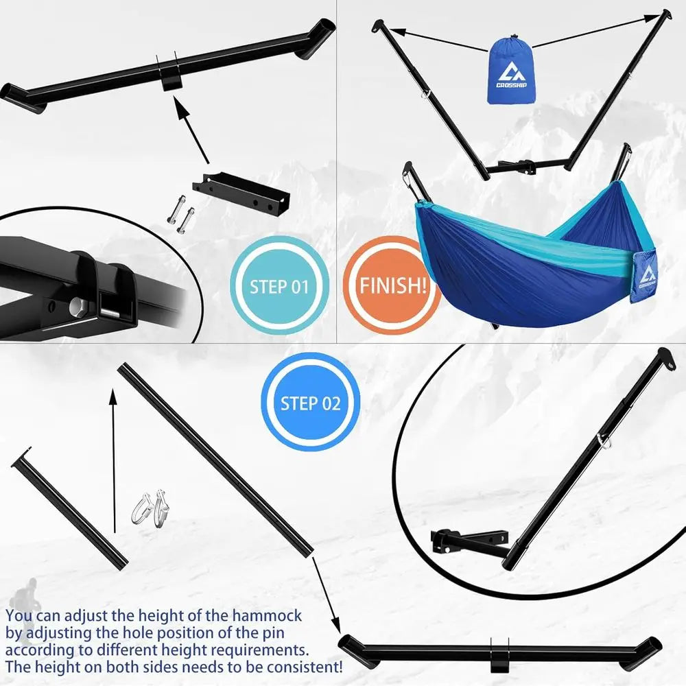 Hitch Mount Hammock Stand With Parachute Nylon Hammock