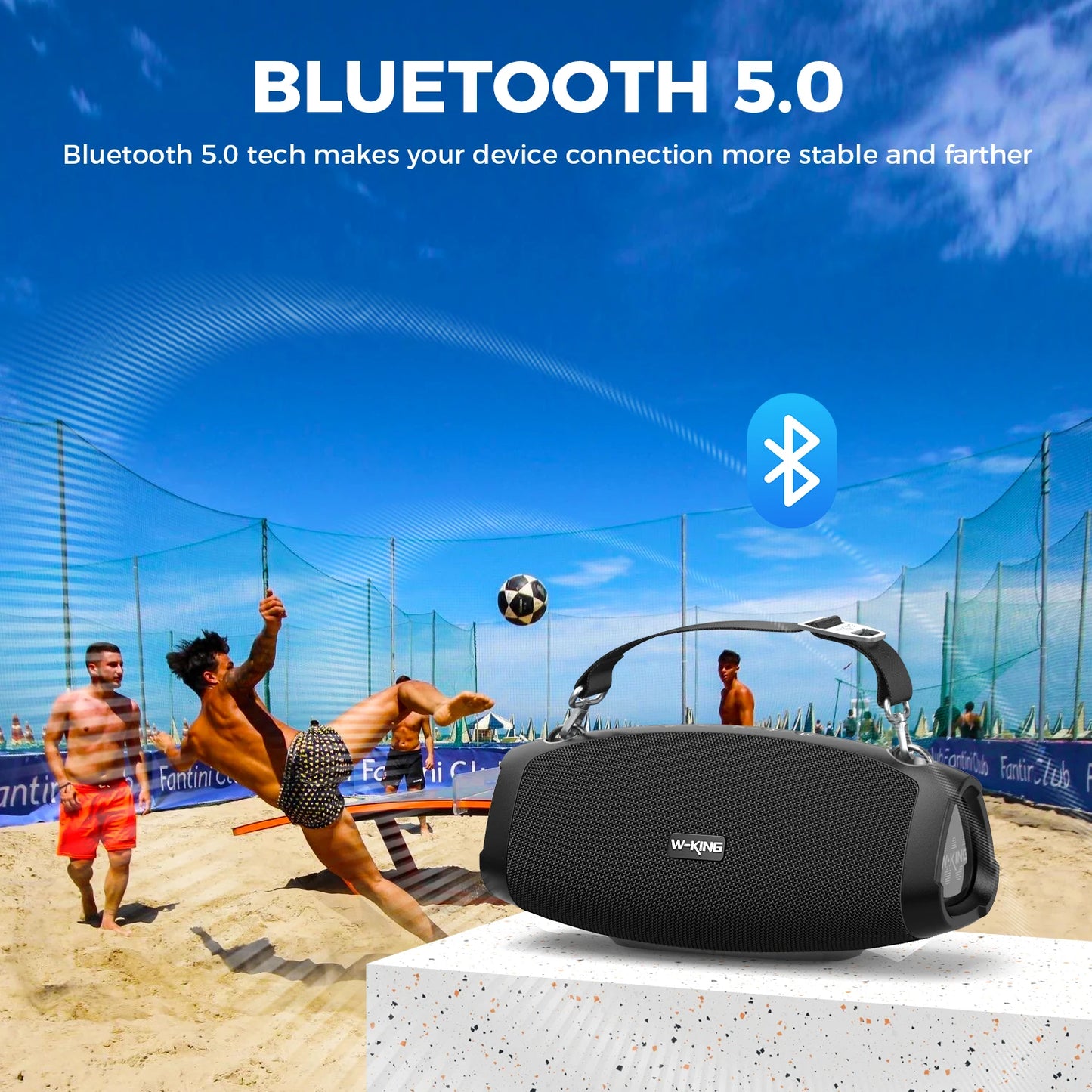 W-King Portable Bluetooth Speaker With Wireless Microphone