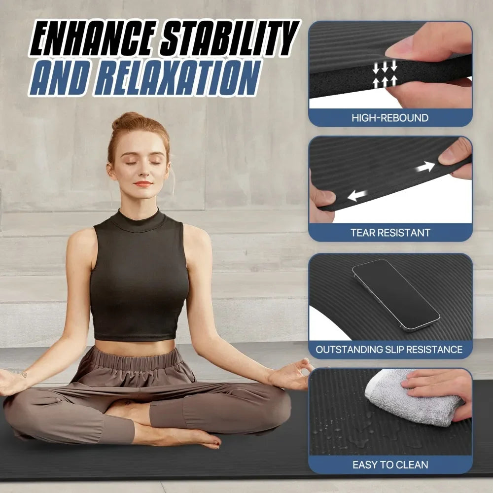 High Density Yoga Mat With Carrying Strap Anti Tear
