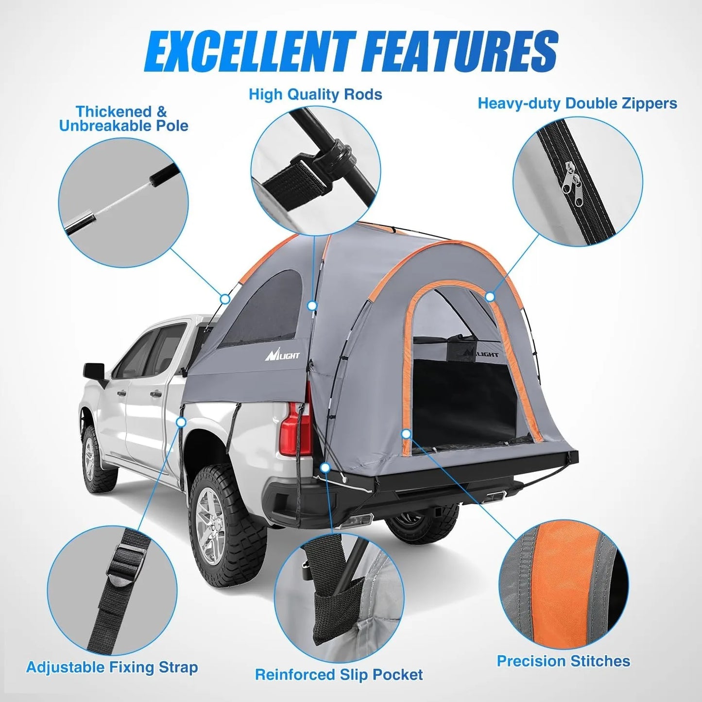Truck Bed Tent For Two Waterproof Double Layer Full Size