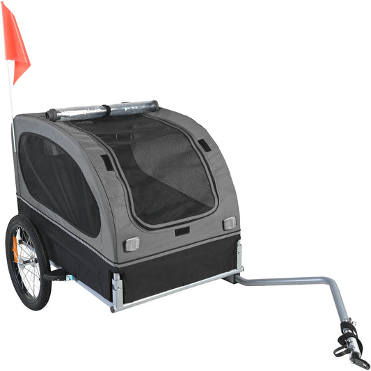 Dog Bike Trailer Cart With Wheels Reflectors Collapsible
