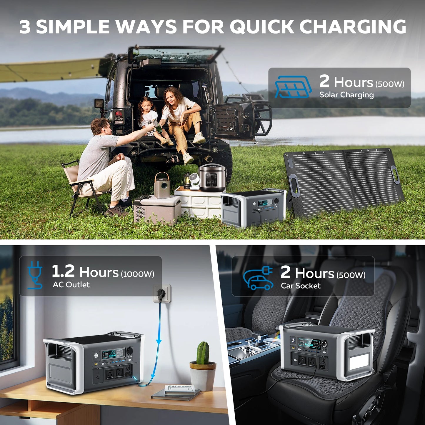CTOLITY 1024Wh Portable Power Station LiFePO4