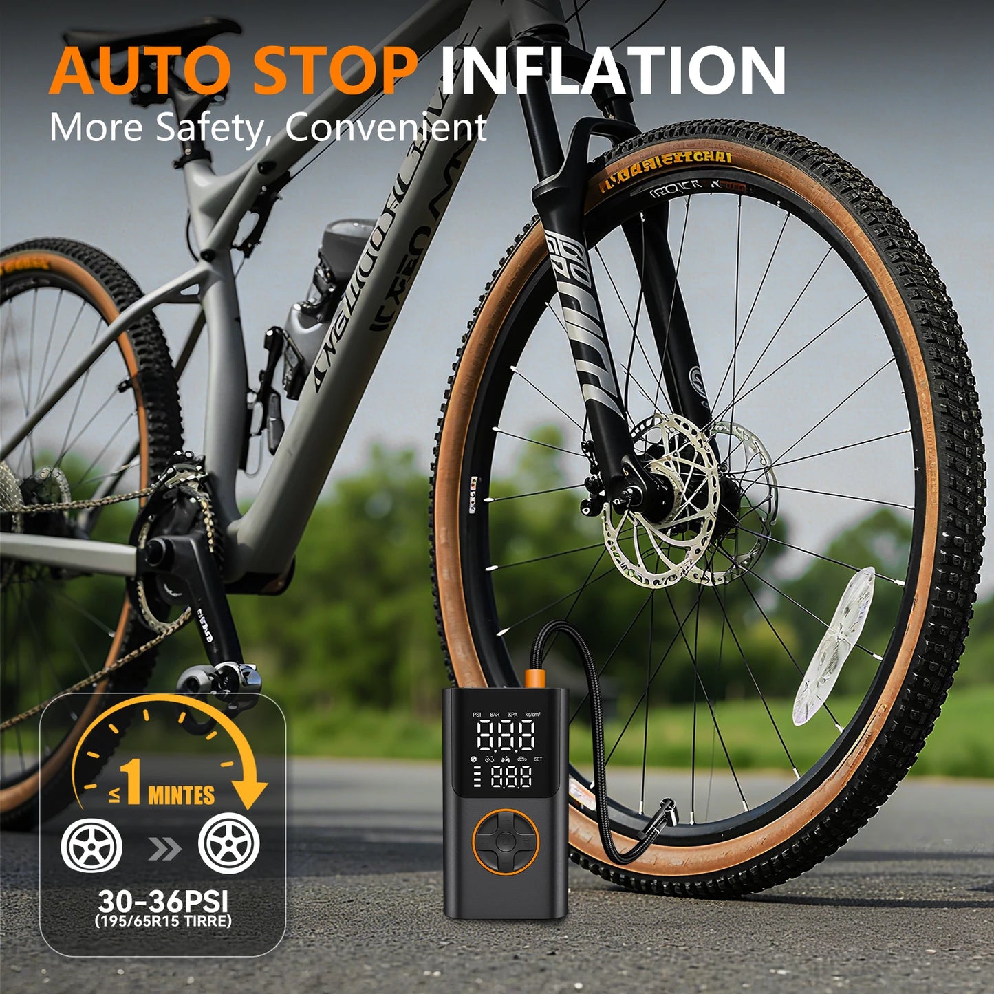 Portable Air Pump Set With Power Bank And 150Psi Tire Inflator