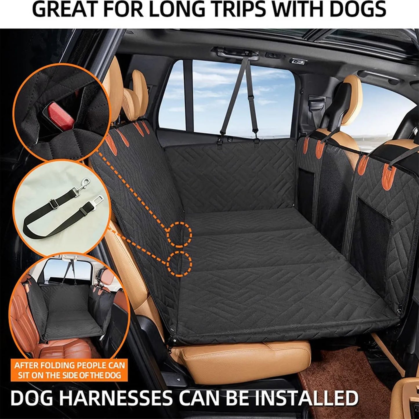 Dog Car Seat Cover Waterproof Oxford Cloth Back Seat Hammock