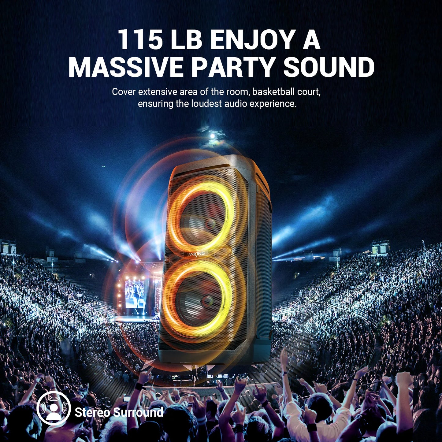 W-King T11 100W RMS Waterproof Bluetooth Speaker
