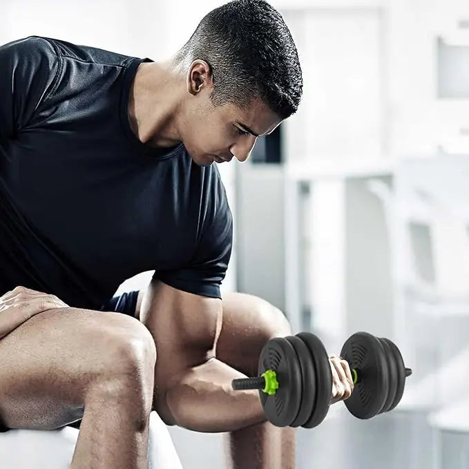 Adjustable Dumbbell Set 66 Lbs With Barbell Connector
