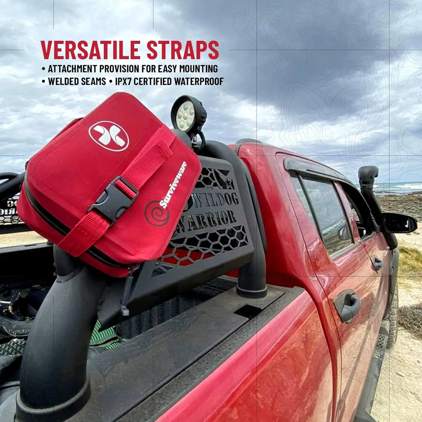 Waterproof Survival First Aid Kit 184 Pcs For Camping