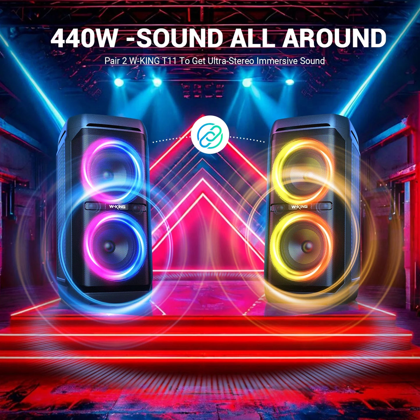 W-King T11 100W RMS Waterproof Bluetooth Speaker