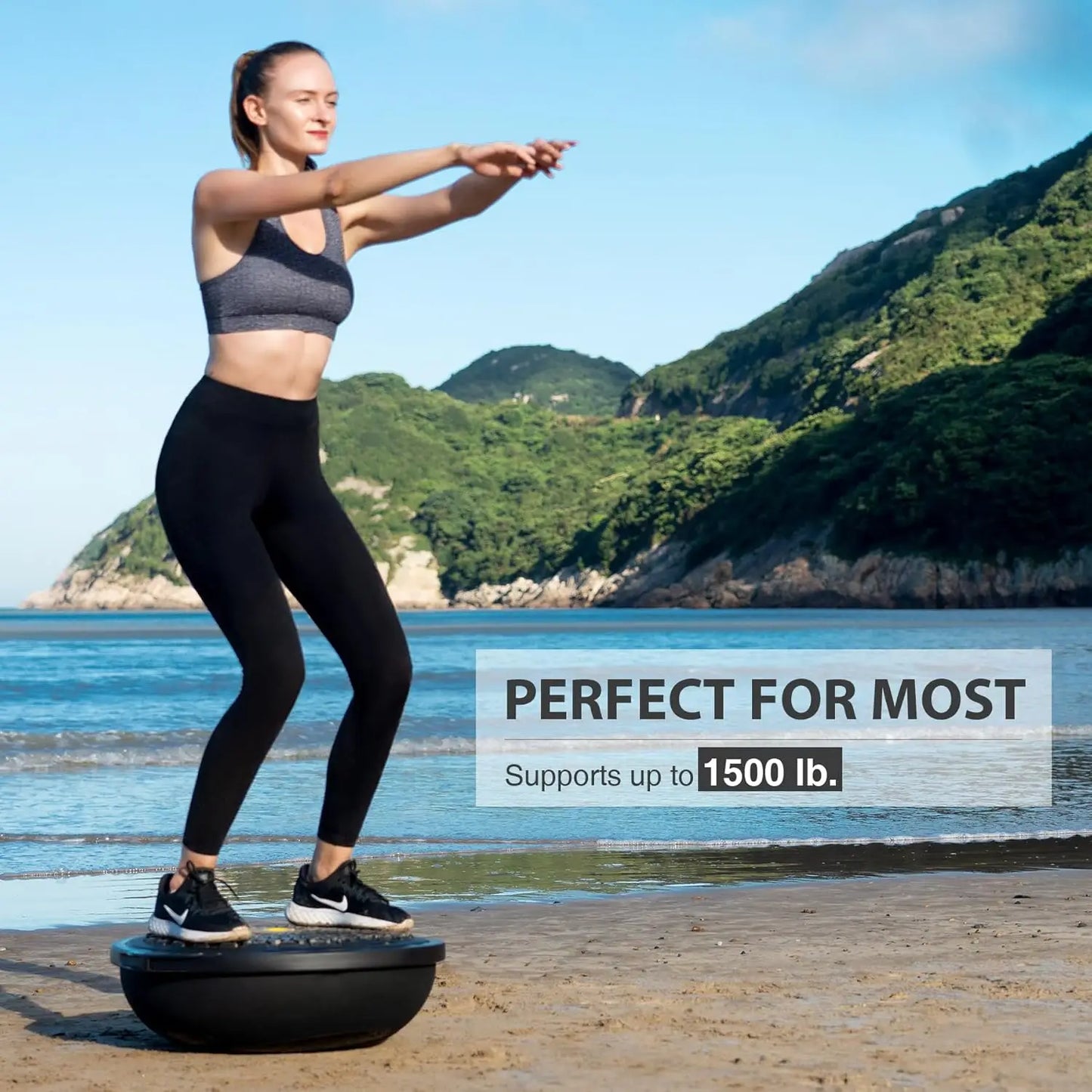 YTYIN 25 Inch Inflatable Balance Ball With Wobble Board