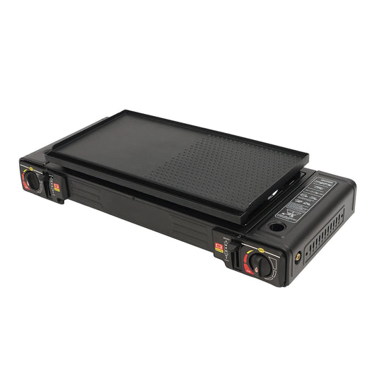 Dual Burner Portable Gas Stove With Piezo Ignition