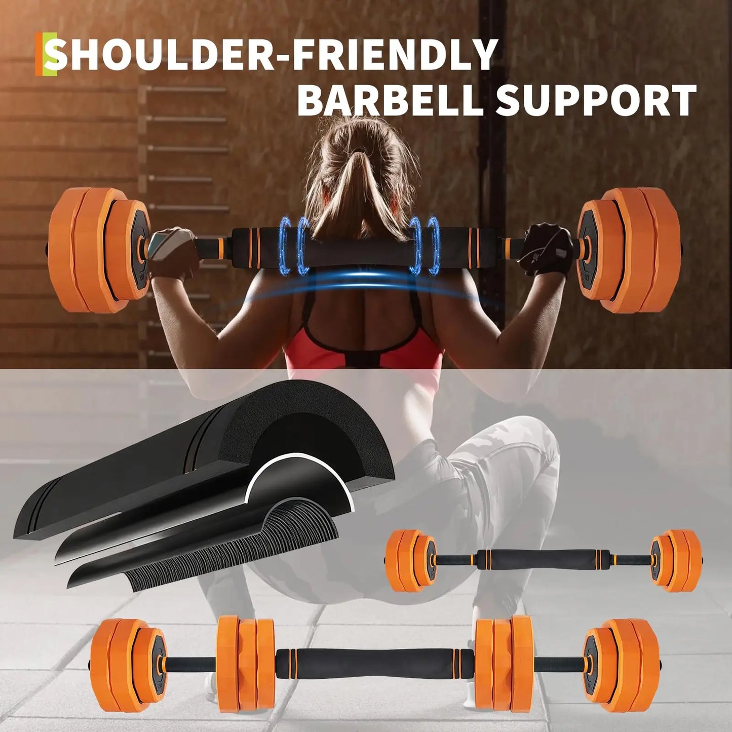 Adjustable Dumbbells 44Lb Set 4In1 Home Gym