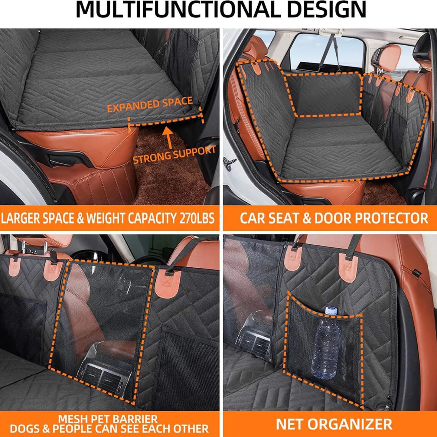 Dog Car Seat Cover Waterproof Oxford Cloth Back Seat Hammock