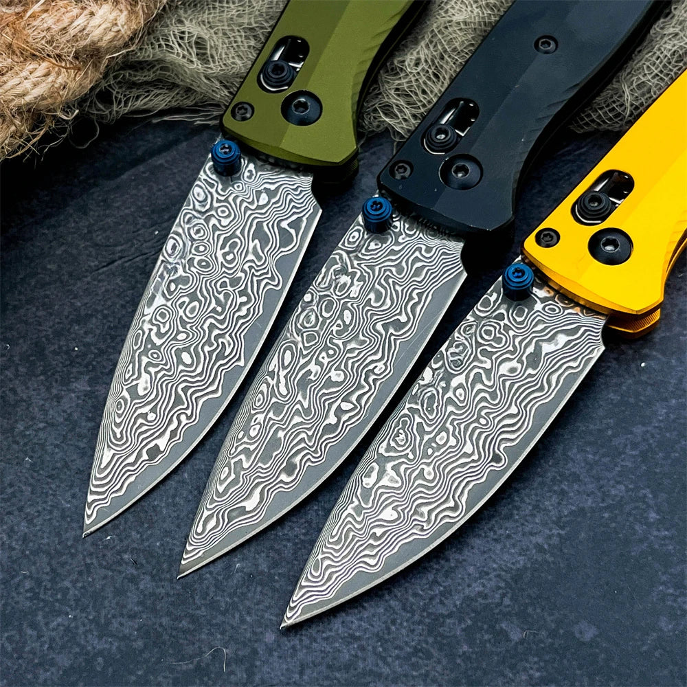 DIY Supplies Folding Pocket Knife Damascus Steel Blade
