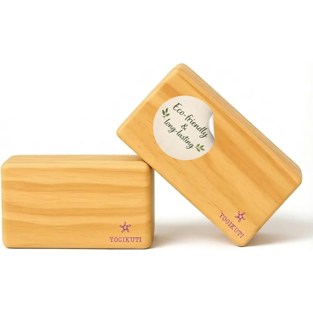 Yogikuti Original Wooden Yoga Blocks Set Of 2
