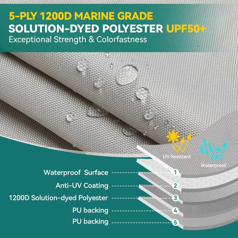 Heavy Duty Jon Boat Cover 5-Layer 1200D Waterproof