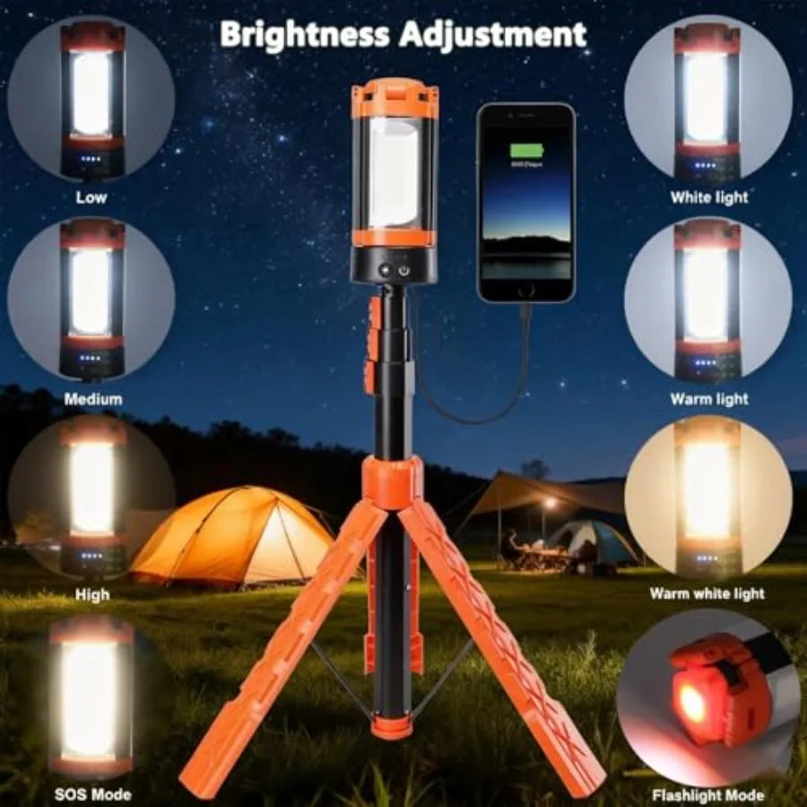 Rechargeable Camping Light With Stand Telescopic Work Light