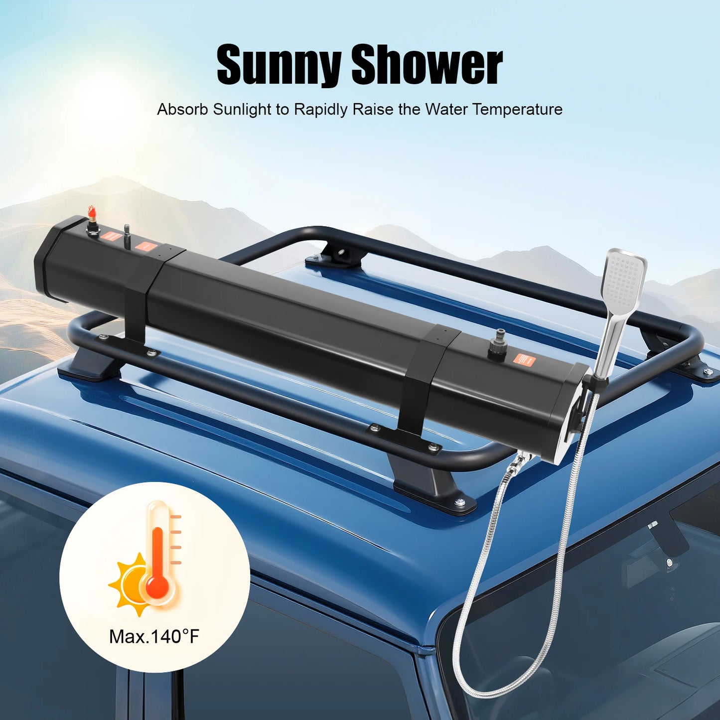 Copper Portable Water Tank for Camping and Roof Rack Shower