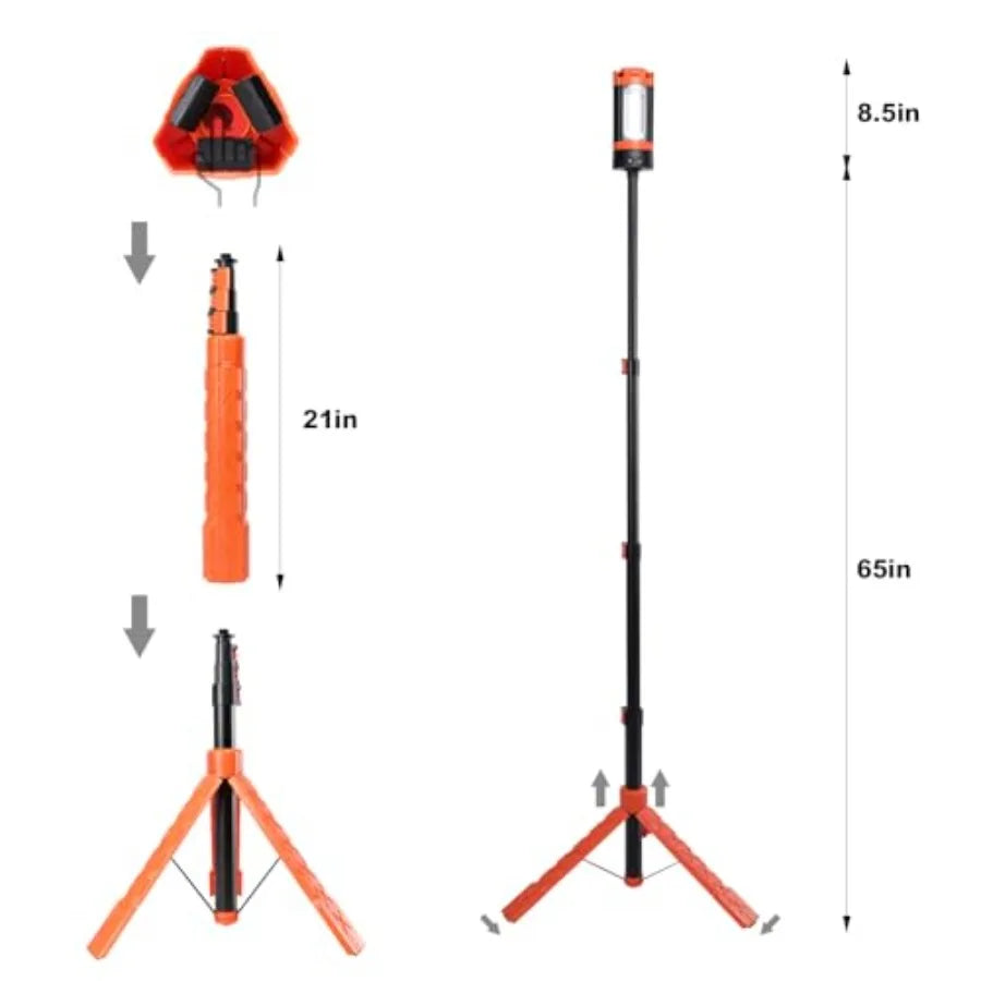 Rechargeable Camping Light With Stand Telescopic Work Light